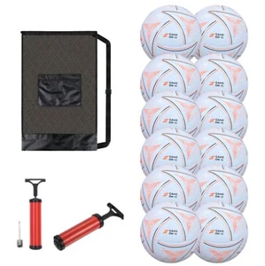 Game on 10 Bulk 12 Fußbälle Größe 5 - mit Netzbeutel & gratis Pumpe - Bild 1 von 6