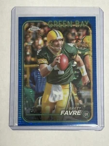 2024 Topps Chrome Football Brett Favre Blue Refractor #'d 39/150 - Picture 1 of 3