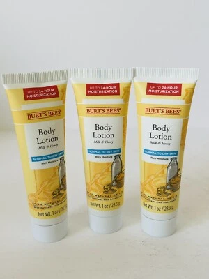 3 X BURT'S BEES Body Lotion - MILK & HONEY - 1 Oz/28.3 g - Image 1 of 4