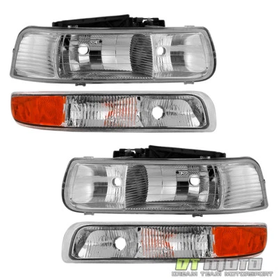 Faros luces de parachoques 4 piezas 1999-2002 Chevy Silverado 1500 00-06 Suburban Tahoe Foto 1 de 4