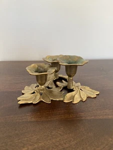 Portacandele portacandele brutalista retrò vintage design fiori colori ottone - Foto 1 di 6