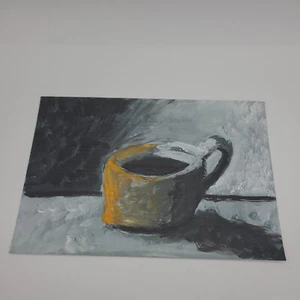 Kaffeetasse Gemälde von Händler Krähe Abstrakt Modern Acryl Aquarell Papier 4 - Bild 1 von 1