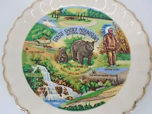 Souvenir Teller Great Smoky Mountains Dekor Tennessee N. Carolina 7" rund - Bild 1 von 6
