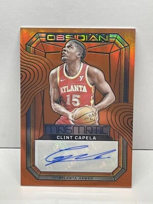 CLINT CAPELA 2023-24 Obsidian Magmatic Signatures Orange Flood /75 Atlanta Hawks - Image 1 of 3