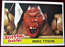 SPITTING IMAGE - Card #31 - "MIKE TYSON - THE INAUDIBLE HULK" - TOPPS 1990