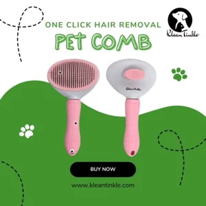 Pet Hair Remover Dog Cat Comb Grooming Massage Deshedding Self Cleaning Brush - Picture 1 of 17