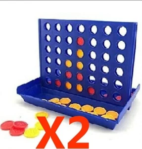 2 x Sets Connect Four In A Row 4 In A Line Travel Size Board Game Car Holiday - Picture 1 of 8