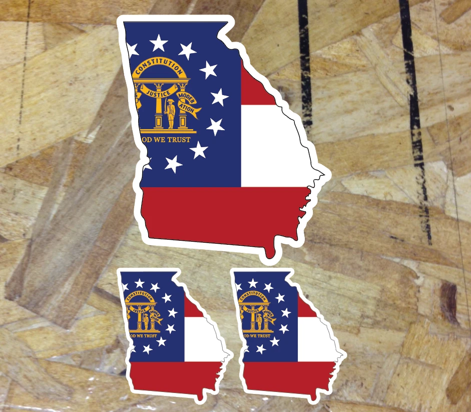 Georgia GA State Flag Outline Adhesivo Calcomanía Vinilo Dispositivo Laptop Parachoques 3 por 1 Foto 1 de 1