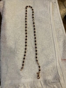 Milor Italy 18" Bronze Necklace w/Faceted Black Glass Beads - New QVC - Picture 1 of 4