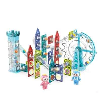 Electric/Music Magnet Marble Run Magnetic Tiles Electric Ferris Wheel & Elevator - Image 1 of 4