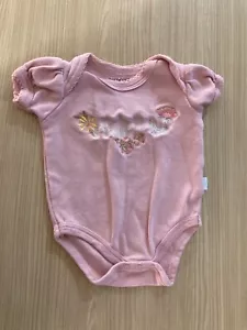 Duck Duck Goose Rosa Kurzarm Body 0-3 Monate Happy Grafik Baumwolle - Bild 1 von 3