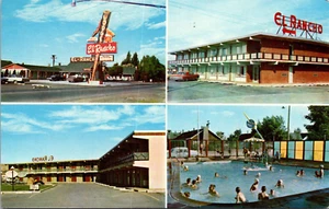 EAST ROCK SPRINGS, WYOMING - EL RANCHO ROADSIDE MOTEL - MULTI-VIEW POSTCARD - Picture 1 of 2