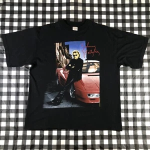 Camiseta negra vintage Johnny Hallyday 1995 rock francés Ferrari Testarossa XL - Imagen 1 de 6