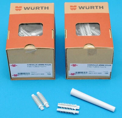 lot 200 x cheville de 8 mm pour collier de tube fil électrique WURTH 0971511008