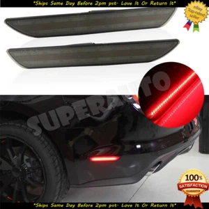 For 2015-21 Ford Mustang Smoked Lens LED Red Rear Bumper Side Marker Lights Lamp - Picture 1 of 6