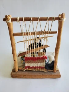 Muñeca hecha a mano navajo nativa americana de colección mamá y bebé en telar de tejido - Imagen 1 de 8