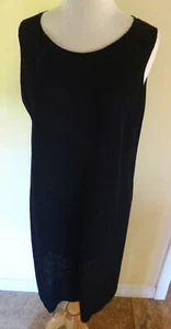 NEW EILEEN FISHER 100% SOFT LIGHT WEIGHT KNIT SLEEVELESS A-LINE KNEE DRESS L/G - Picture 1 of 3