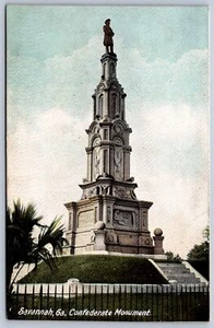K16/ Savannah Georgia Postcard c1910 Confederate Monument Civil War 346 - Picture 1 of 4