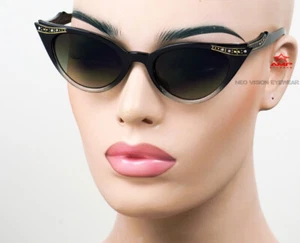 KISS Cat Eye Gradient Pinup Vintage Retro Style Sunglasses Gold Accents K17C - Picture 1 of 27