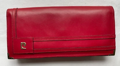 Винтажный красный клатч из натуральной кожи Pierre Cardin хорошее состояние - Изображение 1 из 4