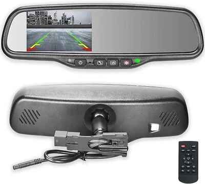 Rearview Mirror Universal Fit with 4.3" Ultra Bright LCD and OnStar Buttons - Image 1 of 4