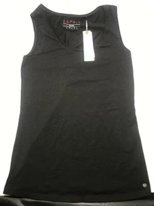 Esprit Maternity Stretch Cotton Vest Black UK S - Picture 1 of 3