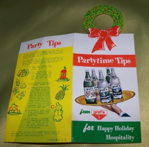 GRAFS SODA PARTYTIME TPS BOTTLE HANGER VINTAGE RECIPE COOKBOOKLET - Picture 1 of 2