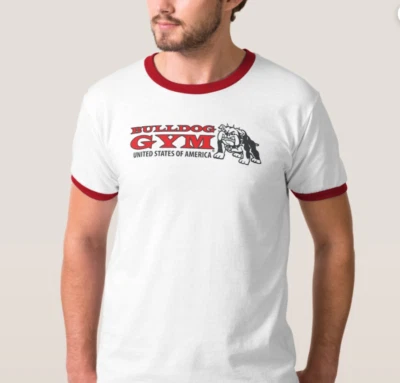 Camiseta Bulldog Gym EE. UU. Era Dorada del Culturismo Logotipo Vintage Timbre Muscular Foto 1 de 3