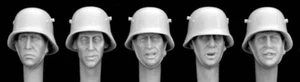 Cabezas de avispón Segunda Guerra Mundial 5 cabezas alemanas + cascos de acero M18 HGH09 1/35 kit sin pintar - Imagen 1 de 1