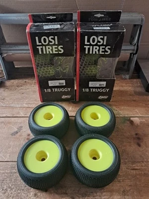 Juego de 4 neumáticos Losi escala 1/8 ruedas raro NOS 17mm buje GRP CUBIC LOSA17781B Foto 1 de 4