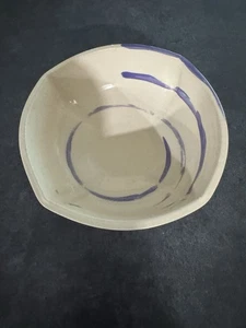 Vintage Handarbeit blau und weiß Keramik Keramik gespritzt Eisschale - Bild 1 von 8