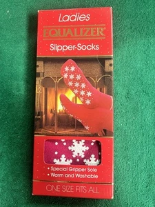 Vintage Equalizer Ladies Slipper Socks with Special Gripper Sole NIP Bright Pink - Picture 1 of 4