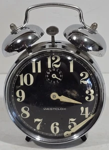 Vtg Westclox Chrome 12070 Wind-Up Alarm Clock For Repair As-Is Made in Brazil - Picture 1 of 7
