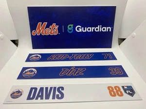 NY Mets Game-Used Locker Nameplates Lot (4) Edwin Díaz Reid-Foley Davis MLB COA - Picture 1 of 2