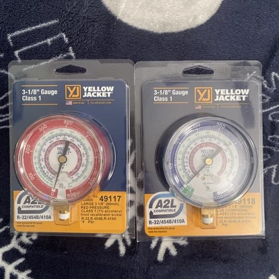 New Yellow Jacket /High and Low Pressure 3-1/8 Gauges class 1  - Image 1 of 4
