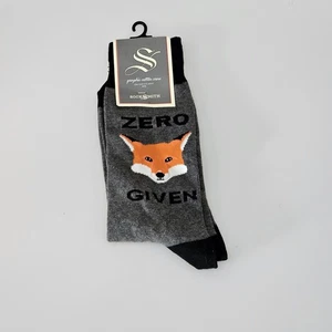 Calcetines SockSmith Zero Fox Given para Hombres Talla Única Gris Algodón Divertidos Gráficos - Imagen 1 de 4