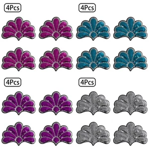 4Pcs Embroidered Sequined Applique Patch DIY Decorative Patch Clothing Parts - Picture 1 of 58