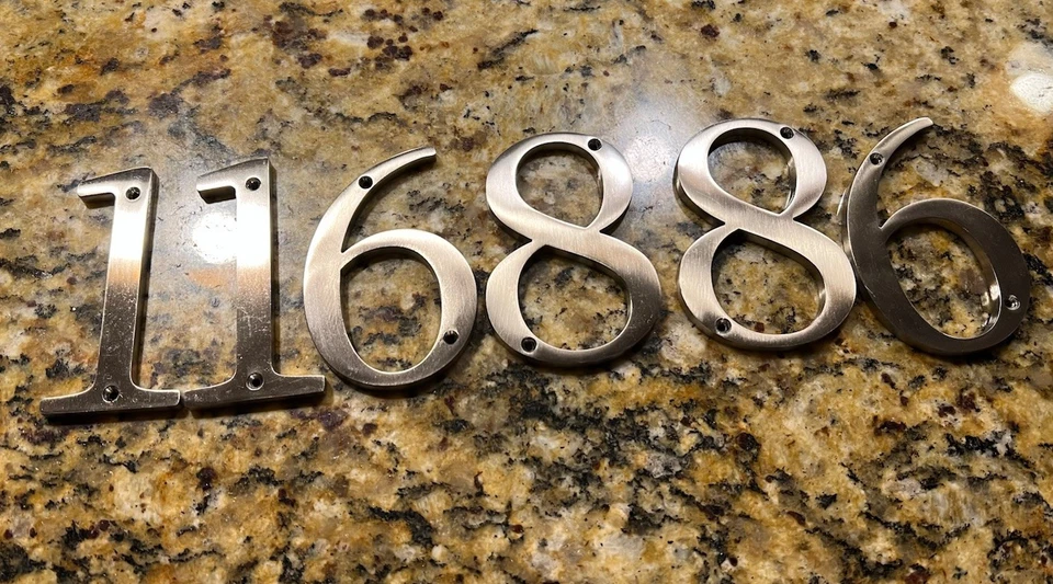 Hillman Distinctions 4-In. Flush Mount Nickel House Numbers (6) - Image 1 of 1