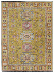 Linon Logan Sivas Polyester 2' X 3' Accent Rug in Yellow and Ivory - Picture 1 of 6