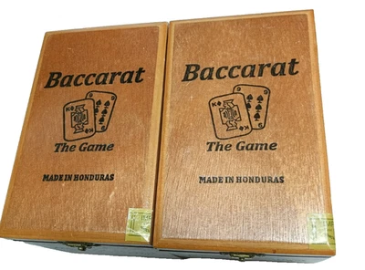 2 CAJAS DE CIGARROS DE MADERA VACÍAS BACCARAT The Game Tarjetas de Juego Casino Vegas Humidor Usado en Excelente Condición Foto 1 de 4