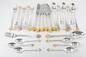 N96K09- Robbe & Berking Silber 800 Rosenmuster Besteck für 6 Personen 24-tlg. - Bild 1 von 12