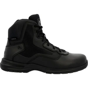 Rocky Cadet Side Zip 6" RKD0104 Mens Black Leather Lace Up Tactical Boots - Picture 1 of 6
