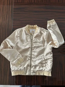 Janie And Jack Satin Zip Up Jacket Sz 7-8 Yrs In Butterscotch Gold Color - Picture 1 of 6