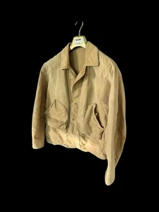 Chaqueta vintage años 50 abotonada ropa de trabajo sin marca talla mediana cuello pana pesca - Imagen 1 de 17
