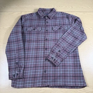 Camisa de franela Patagonia para hombre talla grande gris borgoña manga larga chamarra - Imagen 1 de 14