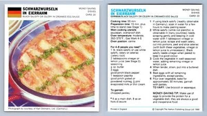 Schwarzwurseln #22 Money - Marguerite Patten's Int. 1968-9 Recipe Card - Picture 1 of 1