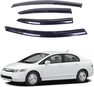 For 2006-2011 Honda Civic Sedan Window Visor Rain Guards Vent Shade Deflector US - Image 1 of 4