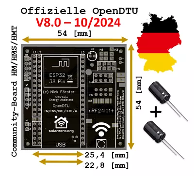 SOLARZERO offizielle OpenDTU Platine Fusion - Community Board V8.0 HM/HMS/HMT