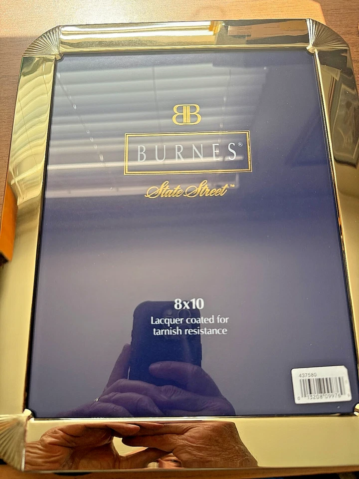 Marco de fotos de latón Burnes State Street 8 X 10 vintage nuevo en caja Foto 1 de 1