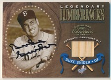 2001 Donruss Classics Legendary Lumberjacks Auto Duke Snider Dodgers E10233  